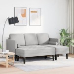vidaXL Set de canapea 2 pcs Gri de nor 173 x 131 x 67 cm țesătură