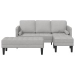 vidaXL Set de canapea 2 pcs Gri de nor 173 x 131 x 67 cm țesătură