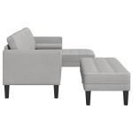 vidaXL Set de canapea 2 pcs Gri de nor 173 x 131 x 67 cm țesătură