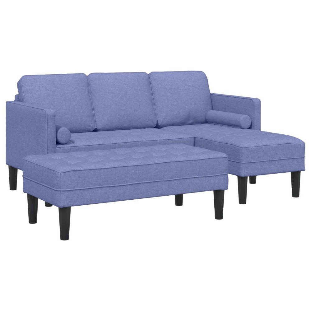 vidaXL Set de canapea 2 pcs Albastru Jeans 173 x 131 x 67 cm țesătură