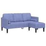 vidaXL Set de canapea 2 pcs Albastru Jeans 173 x 131 x 67 cm țesătură vidaXL Set de canapea 2 pcs Albastru Jeans 173 x 131 x 67 cm țesătură