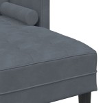 Canapea de grădină vidaXL cu bancă și perne în formă de L, catifea gri închis Canapea de grădină vidaXL cu bancă și perne în formă de L, catifea gri închis