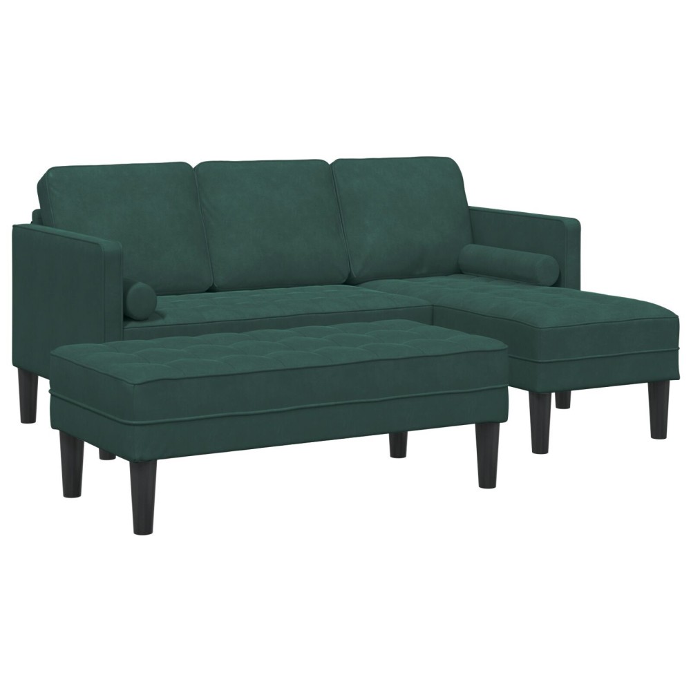 vidaXL Set de canapea 2 pcs Verde închis 173 x 131 x 67 cm Catifea