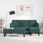 vidaXL Set de canapea 2 pcs Verde închis 173 x 131 x 67 cm Catifea