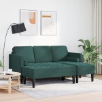 vidaXL Set de canapea 2 pcs Verde închis 173 x 131 x 67 cm Catifea