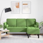 Canapea pentru grădină vidaXL cu bancă și perne L-Forma din catifea verde deschis Canapea pentru grădină vidaXL cu bancă și perne L-Forma din catifea verde deschis