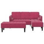 vidaXL Set de canapea 2 pcs bordo 173 x 131 x 67 cm Catifea vidaXL Set de canapea 2 pcs bordo 173 x 131 x 67 cm Catifea