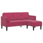vidaXL Set de canapea 2 pcs bordo 173 x 131 x 67 cm Catifea vidaXL Set de canapea 2 pcs bordo 173 x 131 x 67 cm Catifea