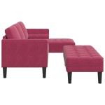 vidaXL Set de canapea 2 pcs bordo 173 x 131 x 67 cm Catifea vidaXL Set de canapea 2 pcs bordo 173 x 131 x 67 cm Catifea