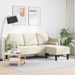 Sofa de Grădină vidaXL cu Bancă și Perne în Formă de L din Catifea Crem Sofa de Grădină vidaXL cu Bancă și Perne în Formă de L din Catifea Crem