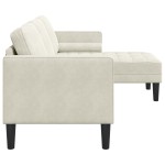 Sofa de Grădină vidaXL cu Bancă și Perne în Formă de L din Catifea Crem Sofa de Grădină vidaXL cu Bancă și Perne în Formă de L din Catifea Crem