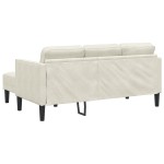 Sofa de Grădină vidaXL cu Bancă și Perne în Formă de L din Catifea Crem Sofa de Grădină vidaXL cu Bancă și Perne în Formă de L din Catifea Crem