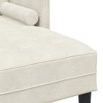 Sofa de Grădină vidaXL cu Bancă și Perne în Formă de L din Catifea Crem Sofa de Grădină vidaXL cu Bancă și Perne în Formă de L din Catifea Crem