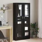 vidaXL Dulap pentru cărți Stejar negru 82,5 x 30,5 x 185 cm