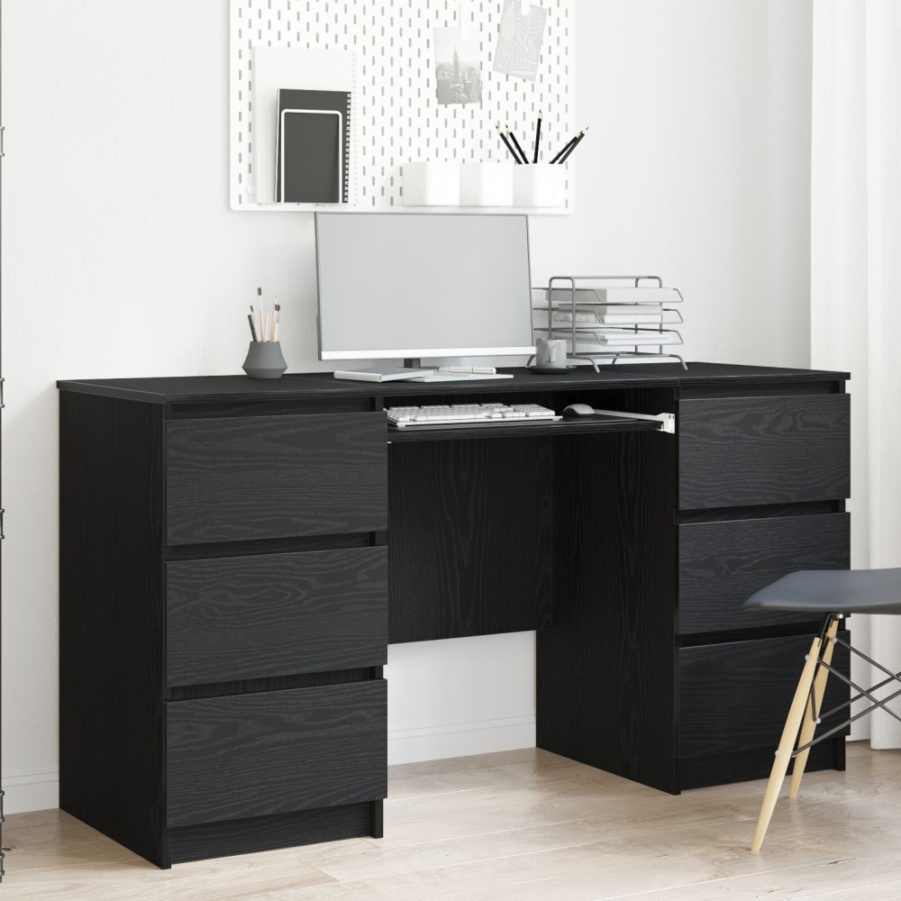 vidaXL Birouri 2 buc Negru Stejar 140x50x76 cm Lemn prelucrat