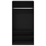 vidaXL Dulap Negru din Stejar 100 x 50 x 200 cm - E făcut din lemn compozit vidaXL Dulap Negru din Stejar 100 x 50 x 200 cm - E făcut din lemn compozit