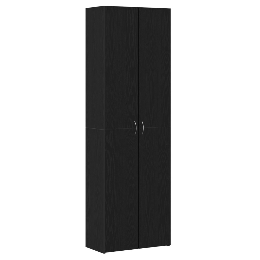 vidaXL Dulap de birou Negru Stejar 60 x 32 x 190 cm, făcut din lemn stratificat.
