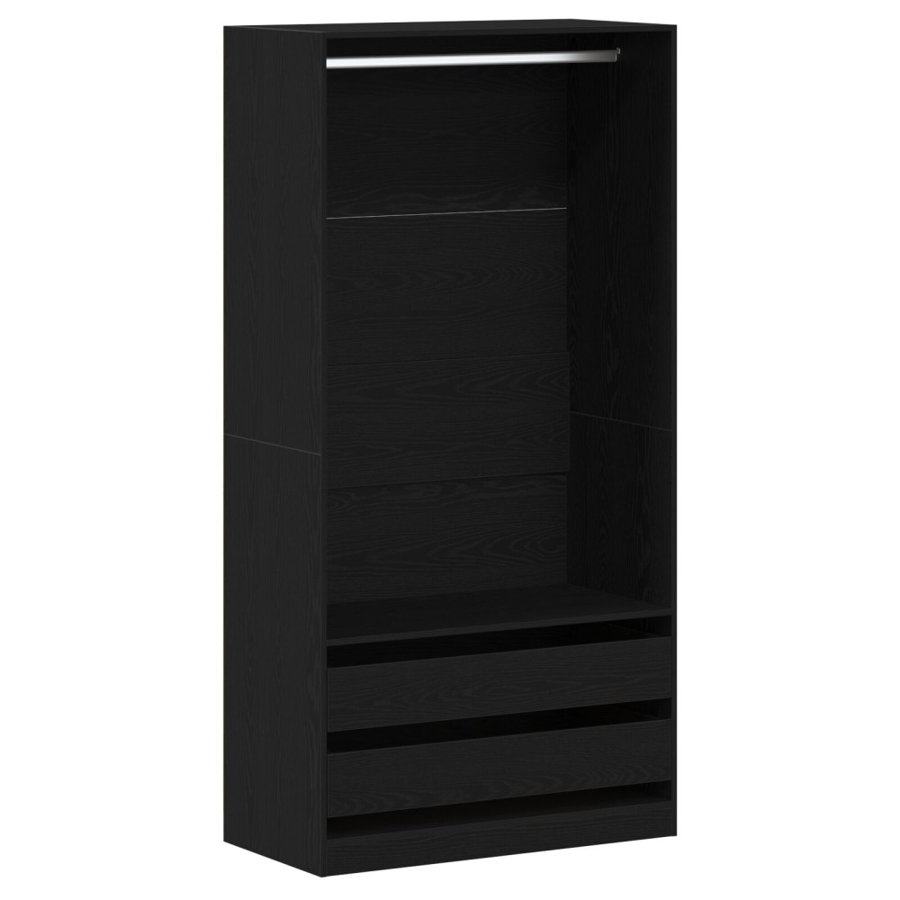 vidaXL <strong> Dulap Negru din Stejar</strong> - 100 x 50 x 200 cm - Fabricat din Lemn Prelucrat