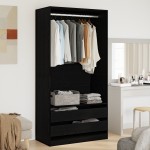 vidaXL <strong> Dulap Negru din Stejar</strong> - 100 x 50 x 200 cm - Fabricat din Lemn Prelucrat vidaXL <strong> Dulap Negru din Stejar</strong> - 100 x 50 x 200 cm - Fabricat din Lemn Prelucrat