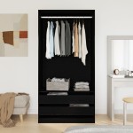 vidaXL <strong> Dulap Negru din Stejar</strong> - 100 x 50 x 200 cm - Fabricat din Lemn Prelucrat vidaXL <strong> Dulap Negru din Stejar</strong> - 100 x 50 x 200 cm - Fabricat din Lemn Prelucrat