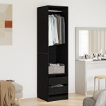 vidaXL Dulap - Stejar Negru, 50 x 50 x 200 cm, din lemn laminat vidaXL Dulap - Stejar Negru, 50 x 50 x 200 cm, din lemn laminat