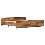 vidaXL Cadru de pat cu headboard Lemn vechi 200 x 200 cm Lemn compozit vidaXL Cadru de pat cu headboard Lemn vechi 200 x 200 cm Lemn compozit