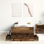 vidaXL Cadru de pat cu headboard Lemn vechi 75 x 190 cm Lemn compozit vidaXL Cadru de pat cu headboard Lemn vechi 75 x 190 cm Lemn compozit