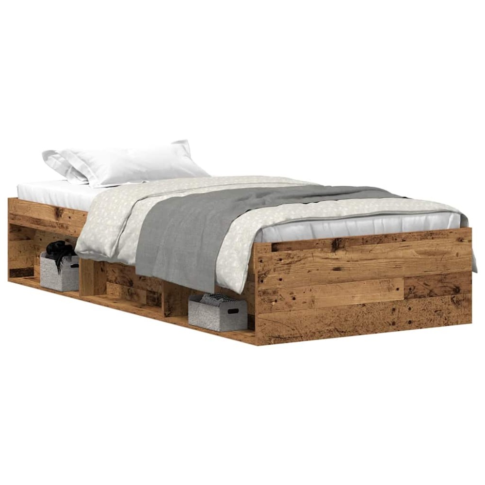vidaXL Cadru de pat fără saltea Lemn vechi 75x190 cm Lemn prelucrat