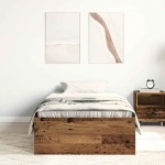 vidaXL Cadru de pat fără saltea Lemn vechi 75x190 cm Lemn prelucrat vidaXL Cadru de pat fără saltea Lemn vechi 75x190 cm Lemn prelucrat