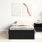 vidaXL Cadru de pat fără saltea Stejar negru 75x190 cm Lemn prelucrat vidaXL Cadru de pat fără saltea Stejar negru 75x190 cm Lemn prelucrat
