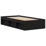 vidaXL Cadru de pat fără saltea Stejar negru 75x190 cm Lemn prelucrat vidaXL Cadru de pat fără saltea Stejar negru 75x190 cm Lemn prelucrat