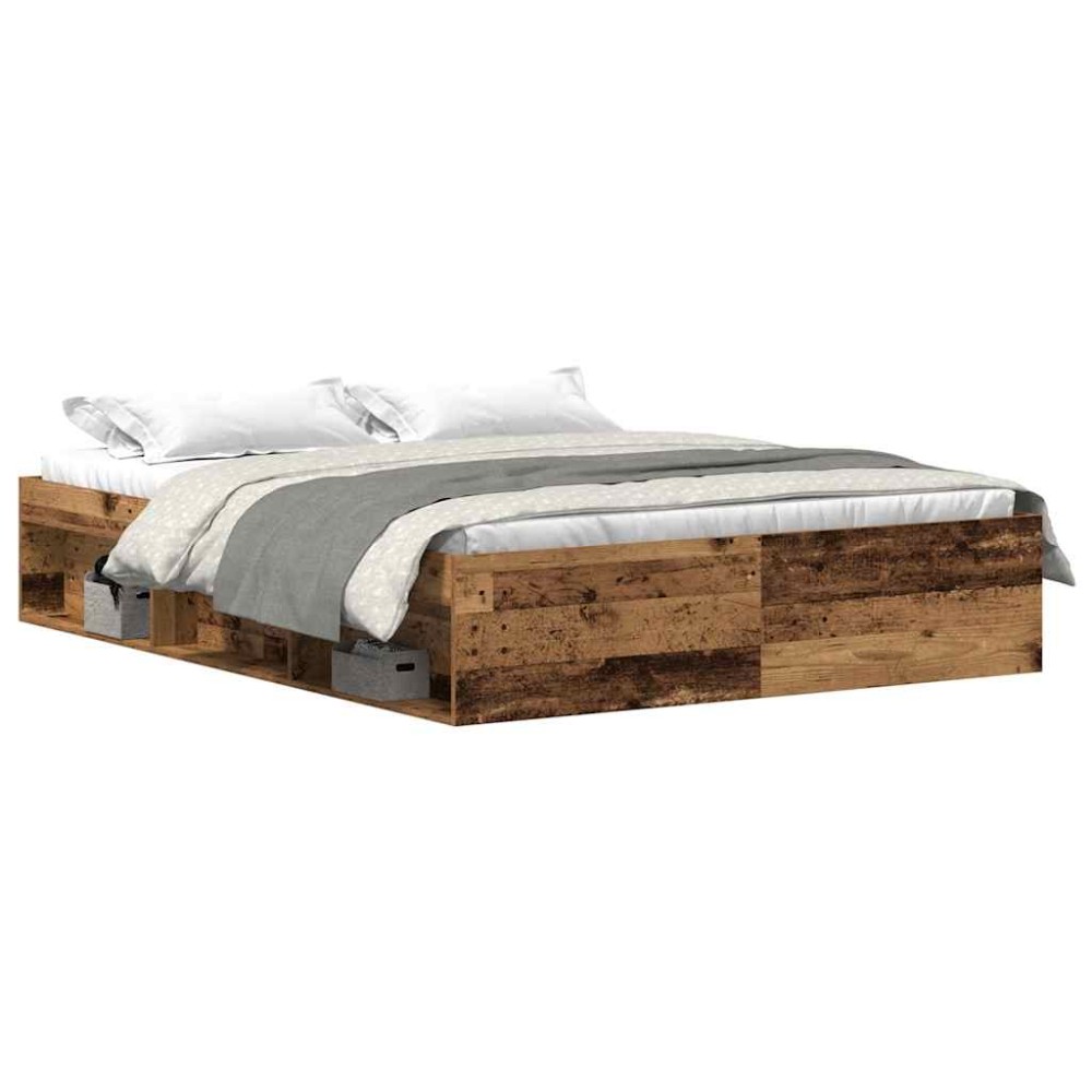 vidaXL Cadru de pat fără saltea Lemn vechi 150x200cm Lemn prelucrat
