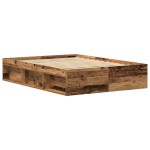 vidaXL Cadru de pat fără saltea Lemn vechi 135x190cm Lemn prelucrat