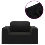 vidaXL Husă elastică pentru canapea, negru, tricot poliester vidaXL Husă elastică pentru canapea, negru, tricot poliester