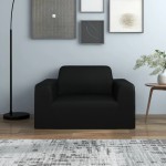 vidaXL Husă elastică pentru canapea, negru, tricot poliester vidaXL Husă elastică pentru canapea, negru, tricot poliester