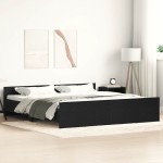 vidaXL Cadru de pat fără saltea, stejar negru, 180x200 cm, lemn stratificat vidaXL Cadru de pat fără saltea, stejar negru, 180x200 cm, lemn stratificat