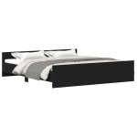 vidaXL Cadru de pat fără saltea, stejar negru, 180x200 cm, lemn stratificat vidaXL Cadru de pat fără saltea, stejar negru, 180x200 cm, lemn stratificat