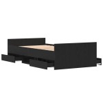 vidaXL Cadru de pat cu sertar Stejar negru 100 x 200 cm Lemn compozit