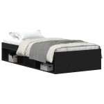 vidaXL Cadru de pat fără saltea Stejar negru 90x200 cm Lemn prelucrat vidaXL Cadru de pat fără saltea Stejar negru 90x200 cm Lemn prelucrat