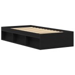 vidaXL Cadru de pat fără saltea Stejar negru 90x200 cm Lemn prelucrat vidaXL Cadru de pat fără saltea Stejar negru 90x200 cm Lemn prelucrat