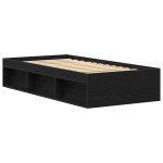 vidaXL Cadru de pat fără saltea Stejar negru 90x200 cm Lemn prelucrat vidaXL Cadru de pat fără saltea Stejar negru 90x200 cm Lemn prelucrat