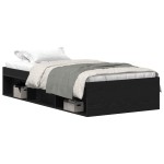 vidaXL Cadru de pat fără saltea Stejar negru 100x200 cm Lemn prelucrat vidaXL Cadru de pat fără saltea Stejar negru 100x200 cm Lemn prelucrat