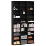 vidaXL Dulap CD-uri, stejar negru, 101x23x177,5 cm, lemn prelucrat