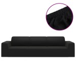 vidaXL Husă elastică pentru canapea cu 4 locuri poliester jersey negru vidaXL Husă elastică pentru canapea cu 4 locuri poliester jersey negru