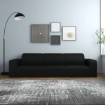 vidaXL Husă elastică pentru canapea cu 4 locuri poliester jersey negru vidaXL Husă elastică pentru canapea cu 4 locuri poliester jersey negru