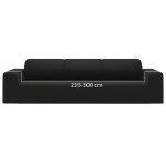 vidaXL Husă elastică pentru canapea cu 4 locuri poliester jersey negru vidaXL Husă elastică pentru canapea cu 4 locuri poliester jersey negru