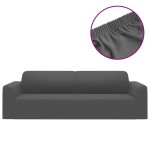 vidaXL Husă elastică pentru canapea 3 locuri poliester jersey antracit vidaXL Husă elastică pentru canapea 3 locuri poliester jersey antracit