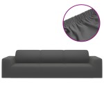 vidaXL Husă elastică pentru canapea 4 locuri poliester jersey antracit vidaXL Husă elastică pentru canapea 4 locuri poliester jersey antracit
