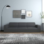 vidaXL Husă elastică pentru canapea 4 locuri poliester jersey antracit vidaXL Husă elastică pentru canapea 4 locuri poliester jersey antracit