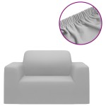 vidaXL Husă elastică pentru canapea poliester jersey gri vidaXL Husă elastică pentru canapea poliester jersey gri